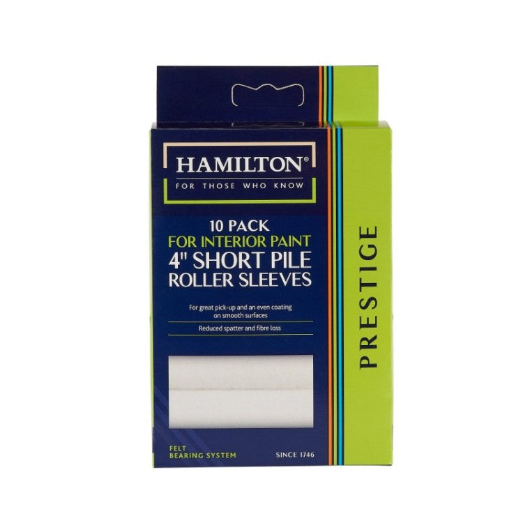 4" Hamilton Prestige Short Pile Mini Roller Sleeves Pack Of 10