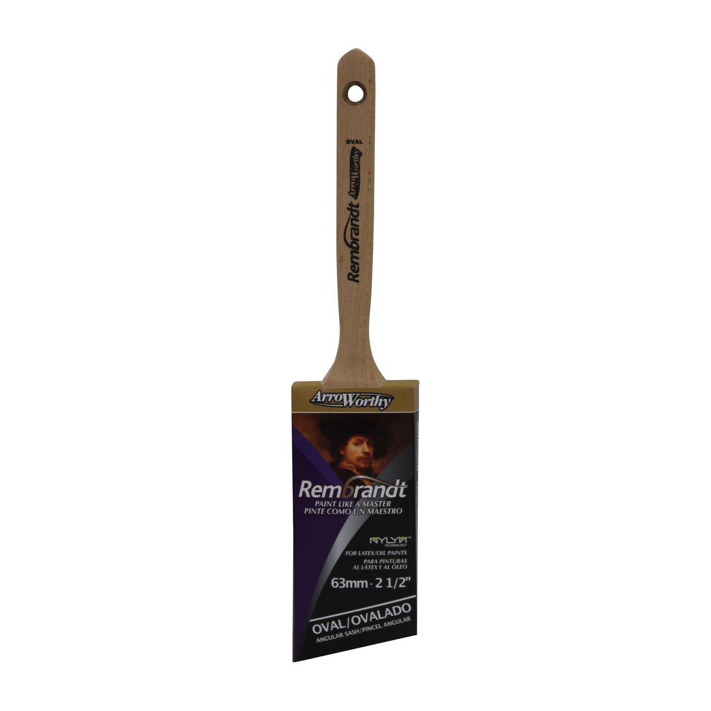 2.5" Arroworthy Rembrandt Semi Oval Angled Cut Long Handle Paint Brush
