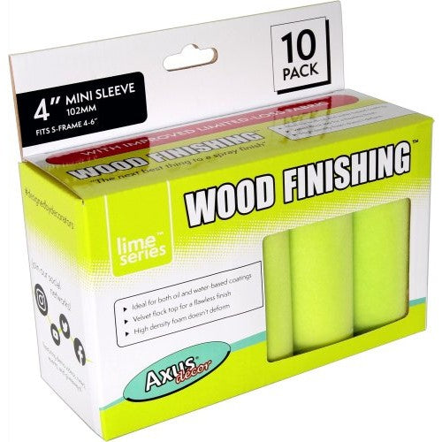 2" Axus Wood Finishing Lime Series Mini Roller Sleeve - Pack Of 10