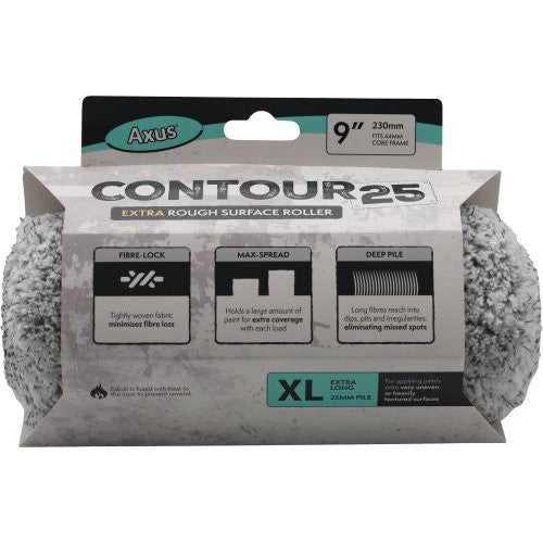 Axus Decor Contour 25mm Extra Long Pile Roller Sleeve 9"