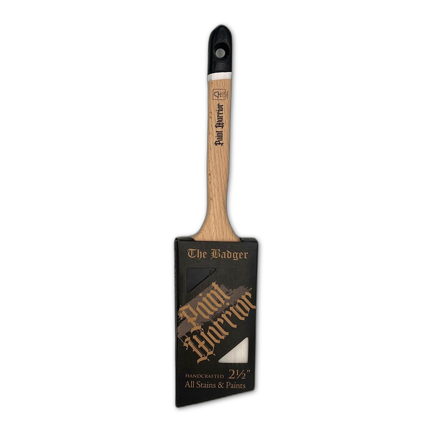 Paint Warrior Badger Angle Long Handle Paint Brush 2.5"