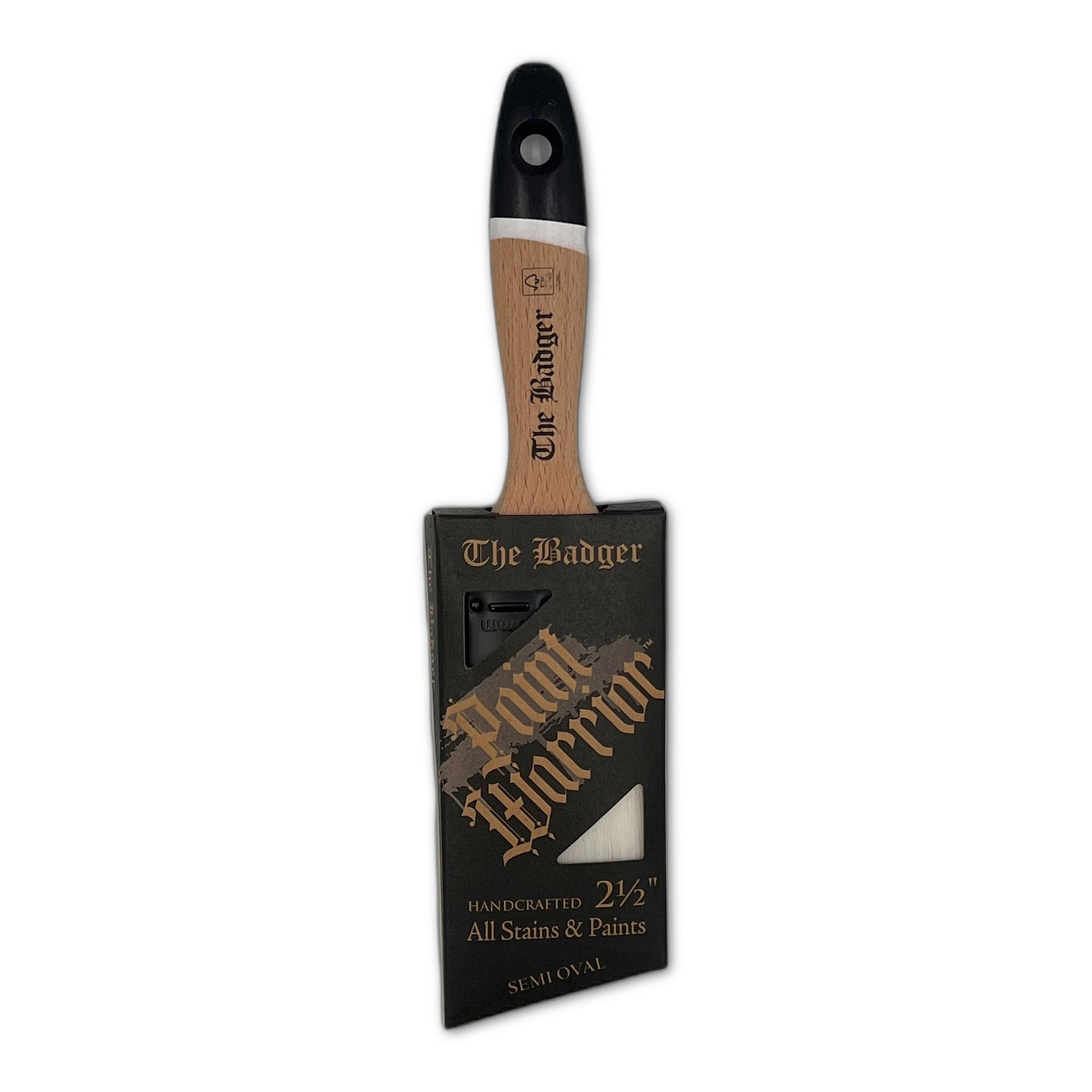 Paint Warrior Badger Semi-Oval Angle Beaver Tail Paint Brush 2.5"