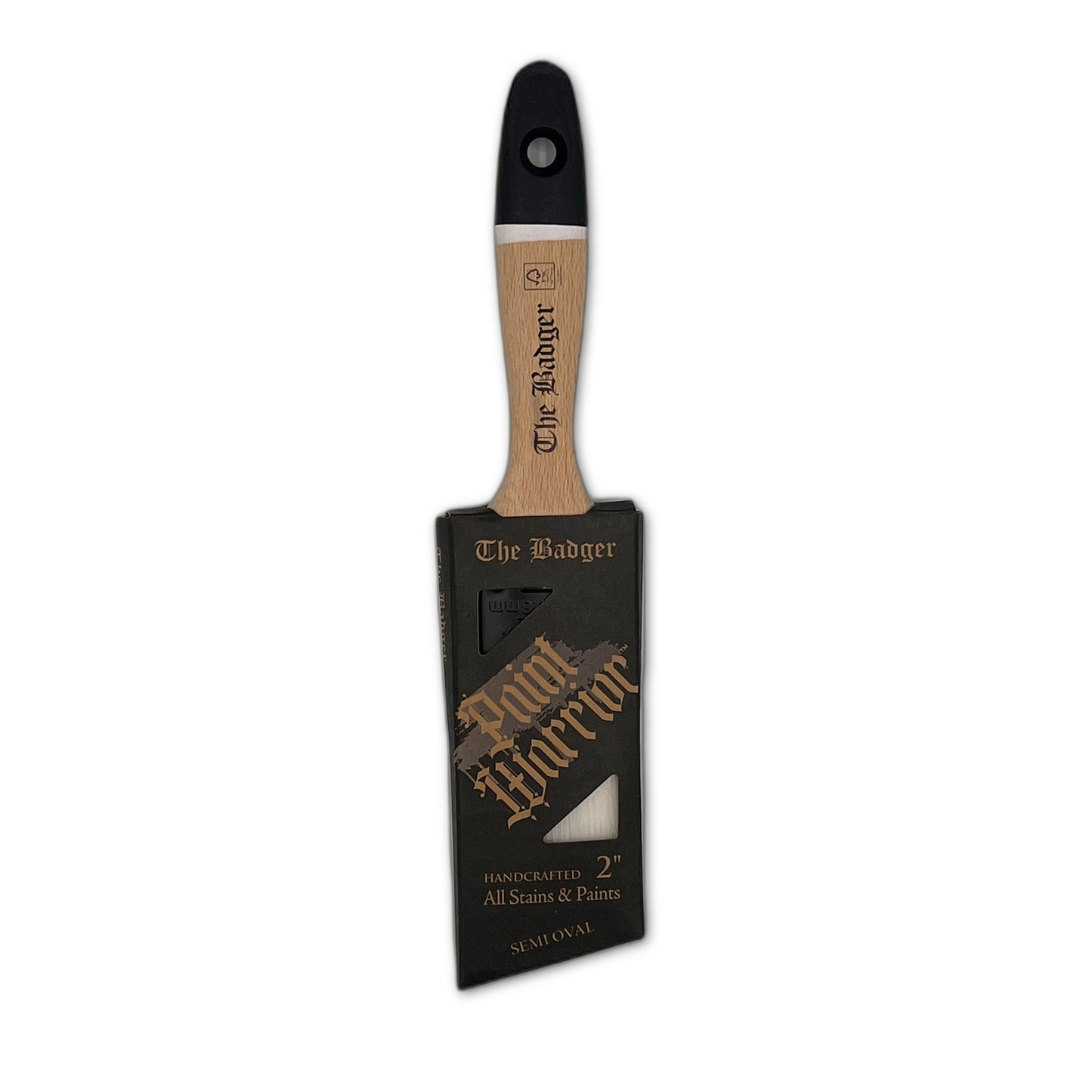 Paint Warrior Badger Semi-Oval Angle Beaver Tail Paint Brush 2"