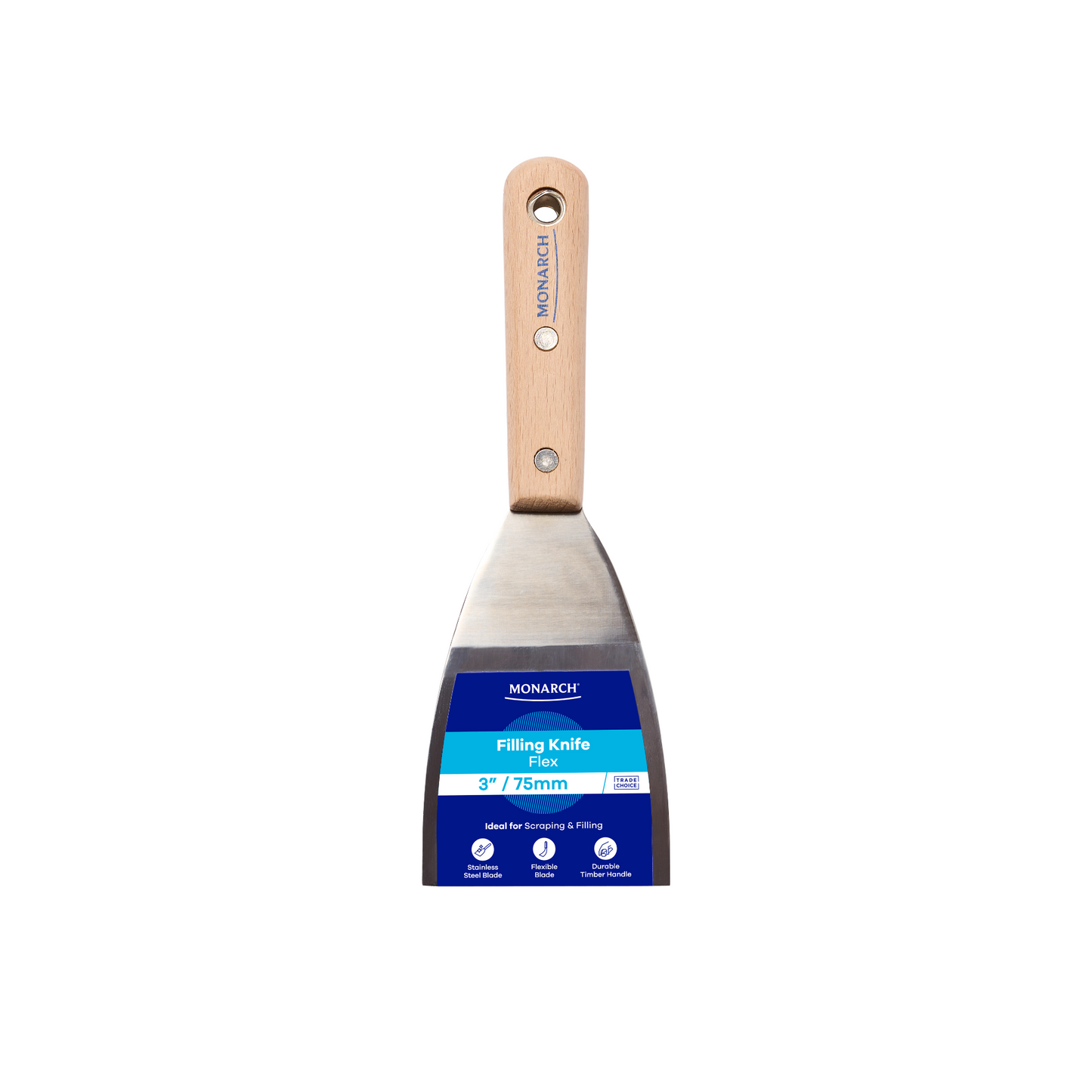 Monarch Timber Handle Filling Knife 75mm