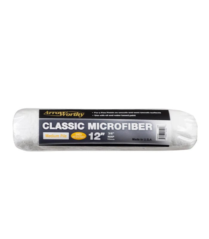 12" Arroworthy Classic Microfiber Medium Pile 3/8" Roller Sleeve