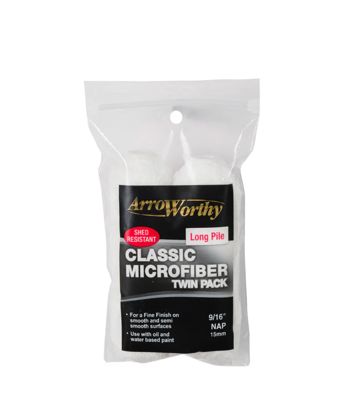 4" Arroworthy Classic Microfibre Long Pile 9/16" Roller Sleeve Twin Pack