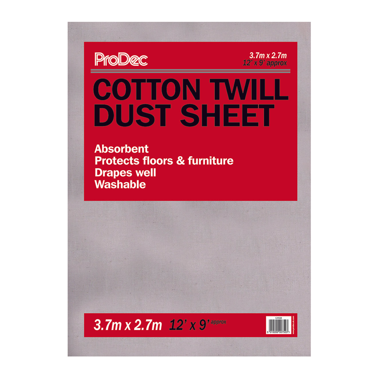 Prodec Cotton Twill Dust Sheet 12' x 9'