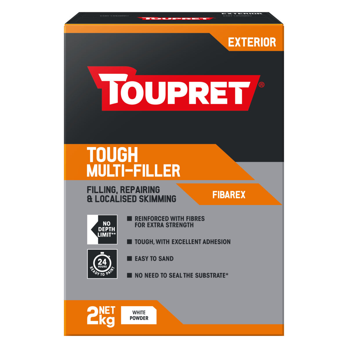 2kg Toupret Tough Multi-Filler Fibarex Exterior Filler