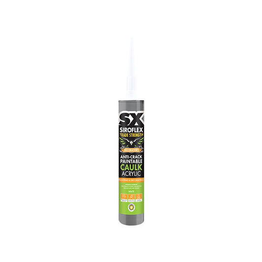 Siroflex Trade Strength Decorators Anti Crack Paintable Caulk White 310ml