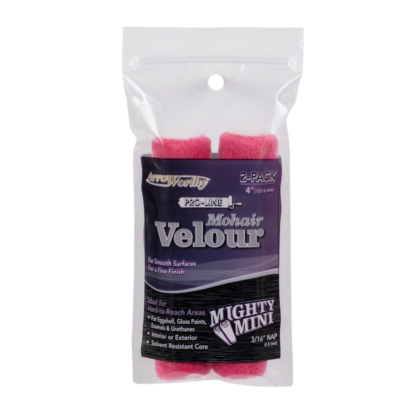 4" Arroworthy Mohair Blend Jumbo Caged 3/16" Mini Roller Sleeves Twin Pack