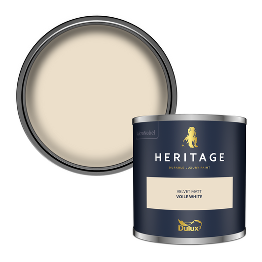 125ml Dulux Heritage Sample Pot Voile White