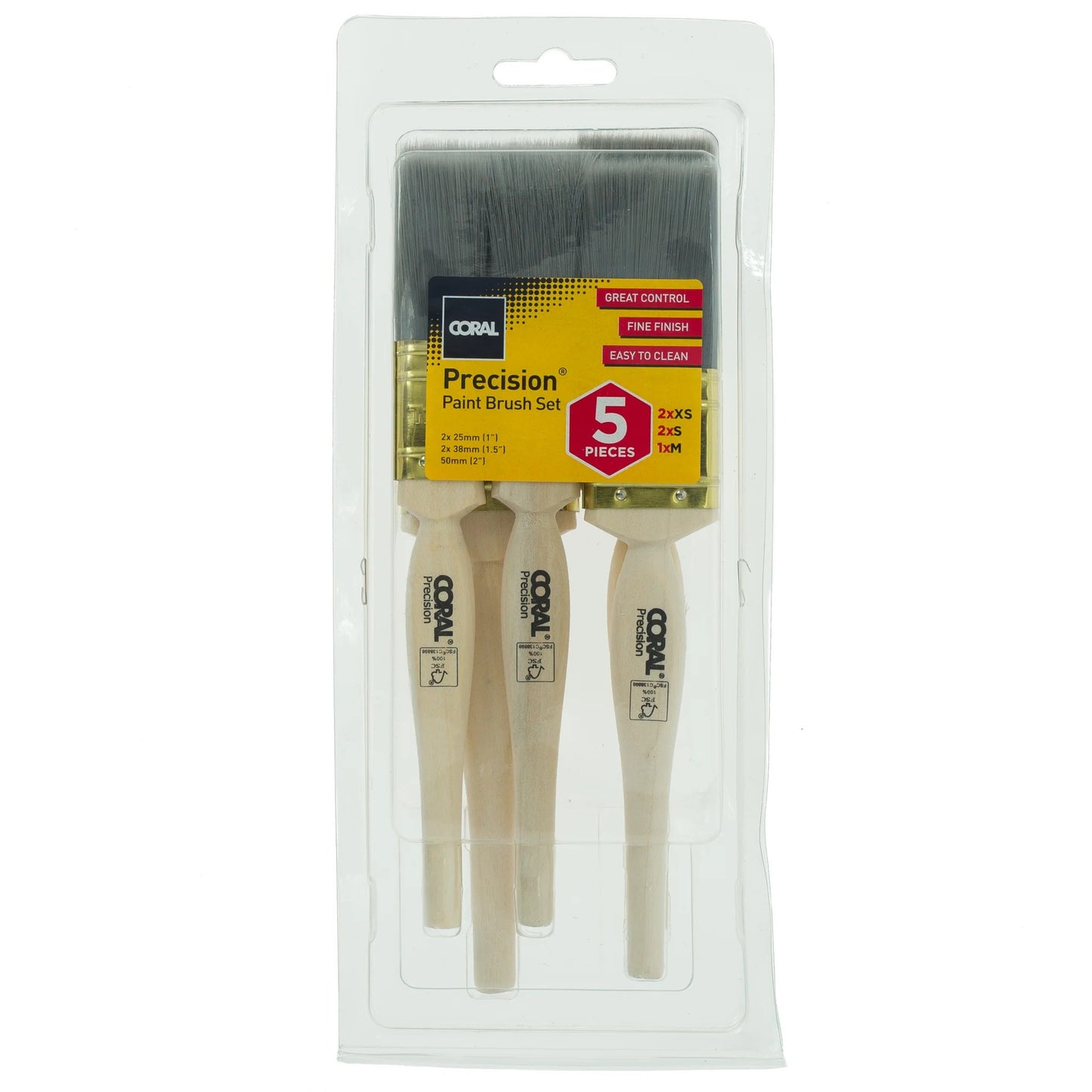 Coral Precision 5 Piece Paint Brush Set