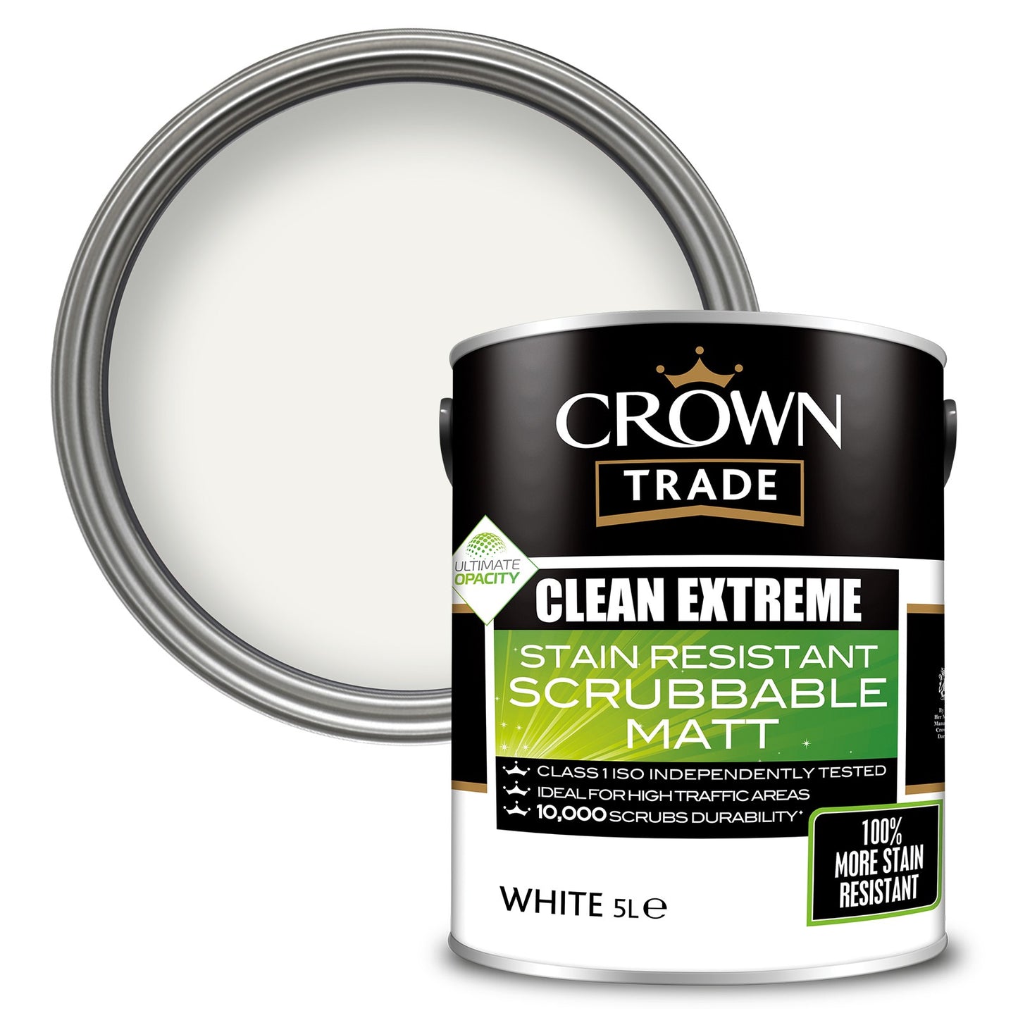 Crown Trade Clean Extreme Stain Resistant Scrubbable Matt White