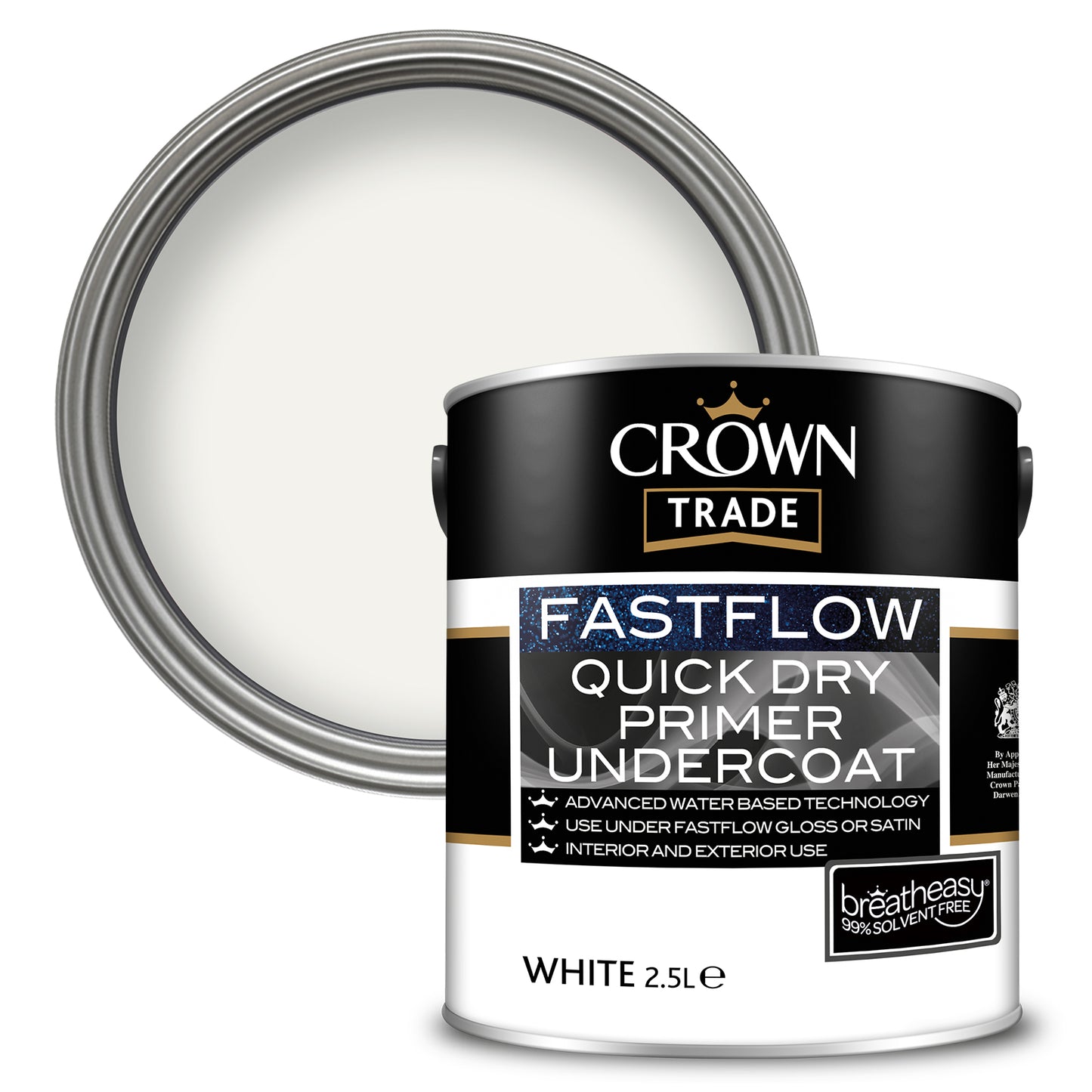 Crown Trade Fastflow Quick Dry Undercoat White