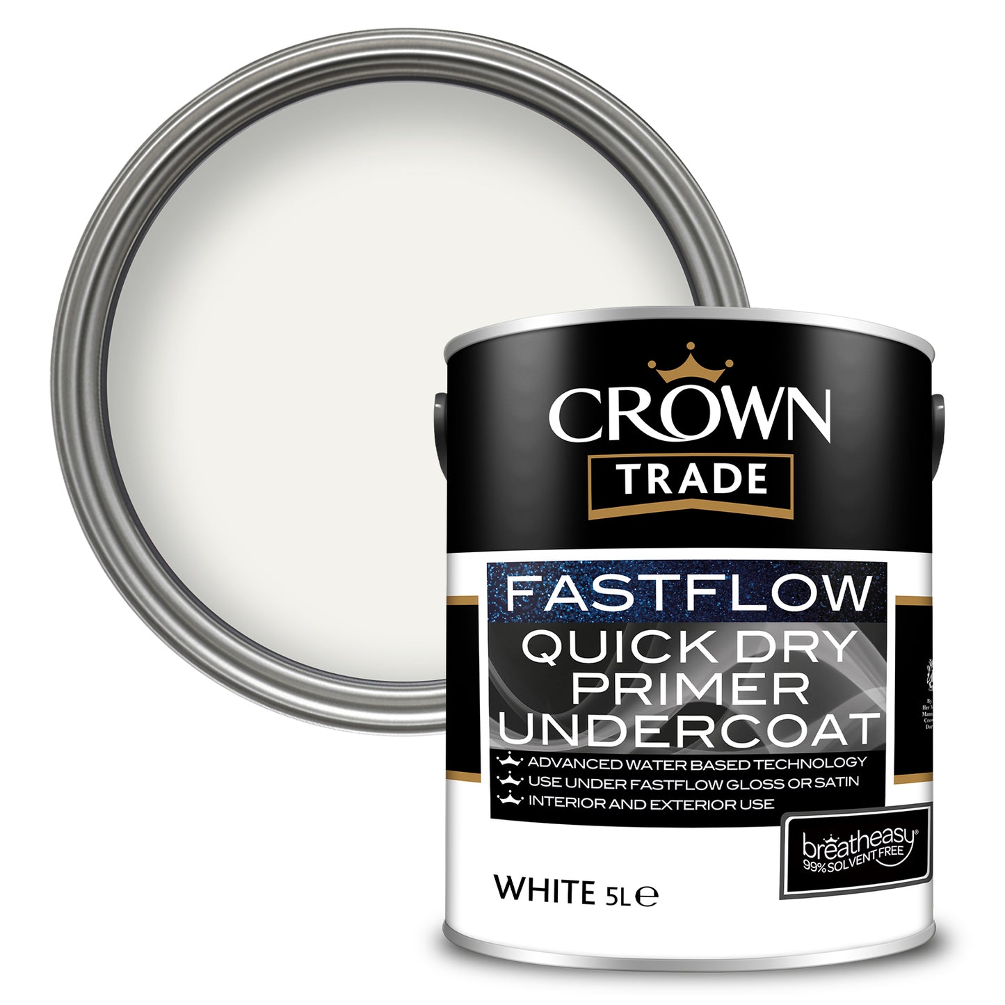 Crown Trade Fastflow Quick Dry Undercoat White