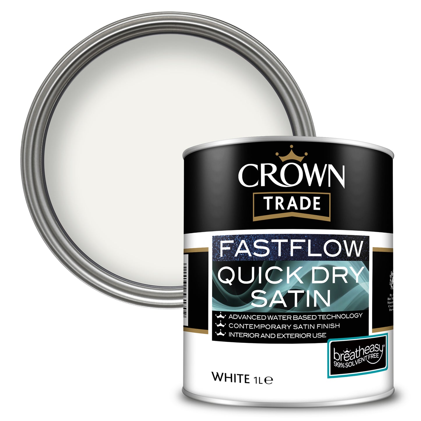 Crown Trade Fastflow Quick Dry Satin White