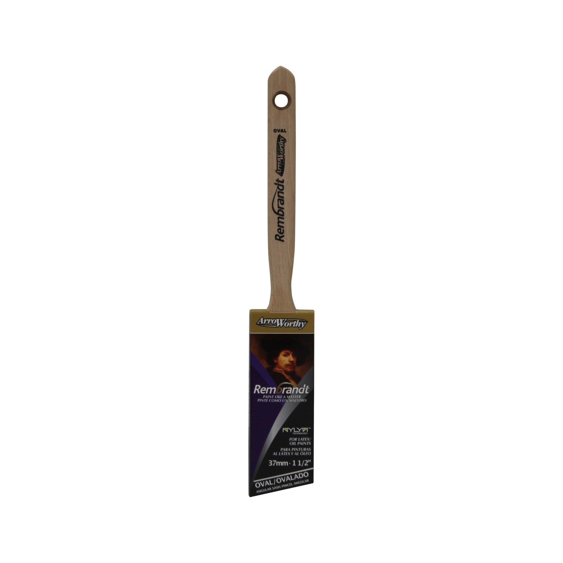 1.5" Arroworthy Rembrandt Semi Oval Angled Cut Long Handle Paint Brush