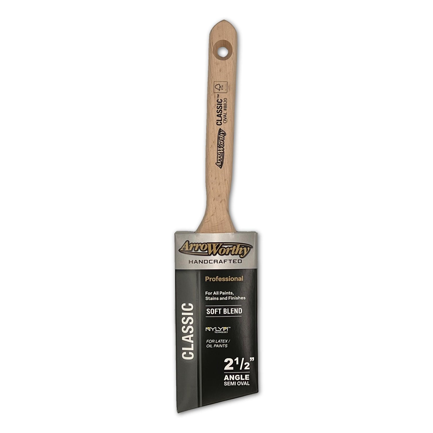 Arroworthy Classic Semi Oval Angled Cut Long Handle Paint Brush 2.5"