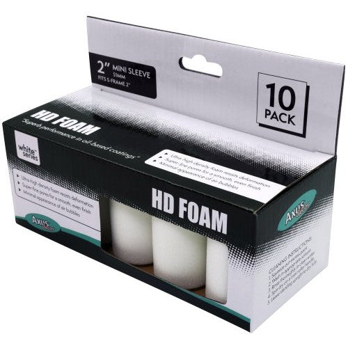 2" Axus HD Foam White Series Mini Roller Sleeve - Pack Of 10
