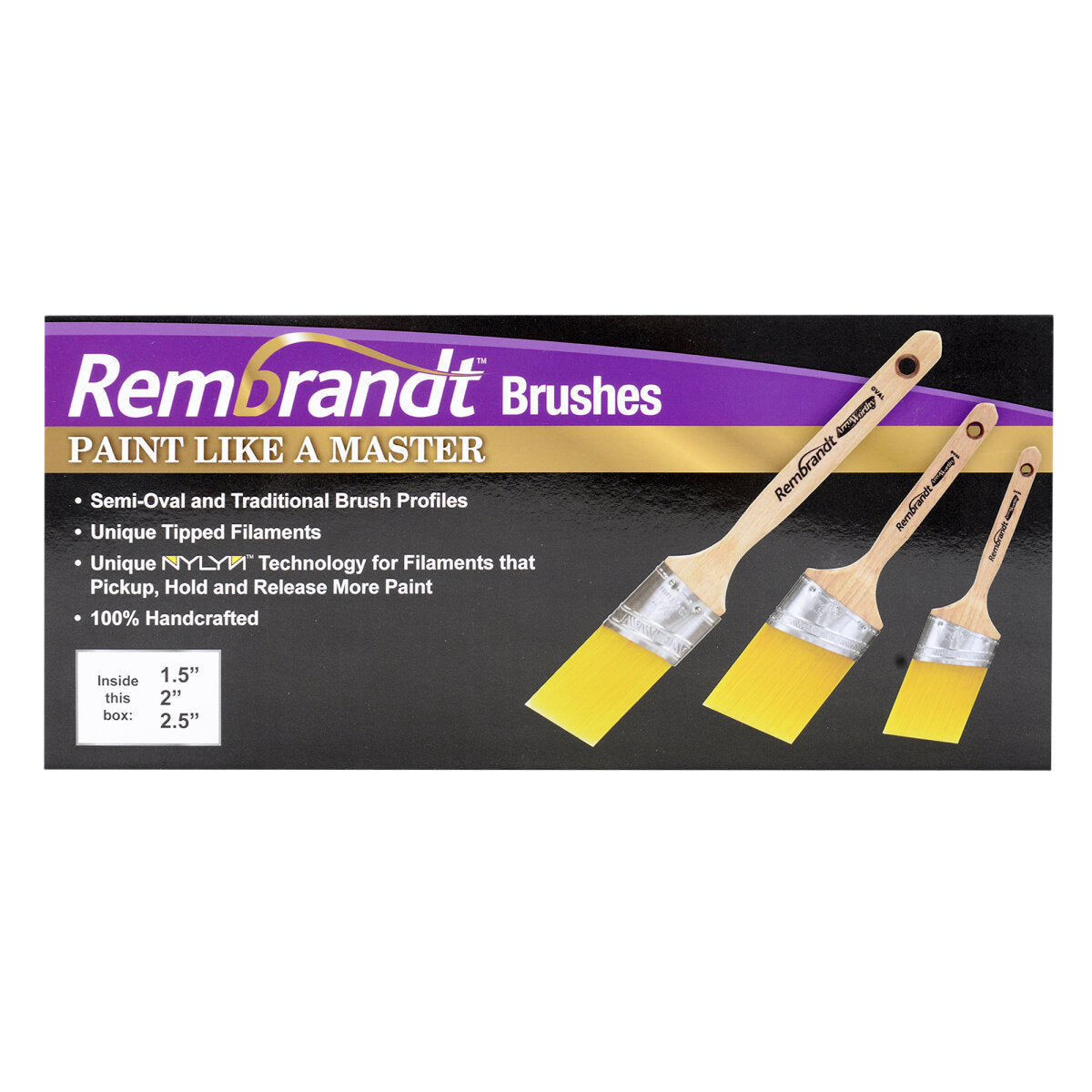 Arroworthy Rembrandt Semi Oval Angled Cut Long Handle Paint Brush Boxset