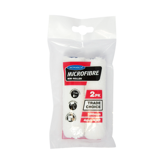 Monarch Microfibre 4" Mini Roller Sleeves 4mm Nap Pack Of 2