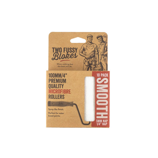 4" Two Fussy Blokes Microfibre Smooth (5mm) Mini Rollers Pack Of 10