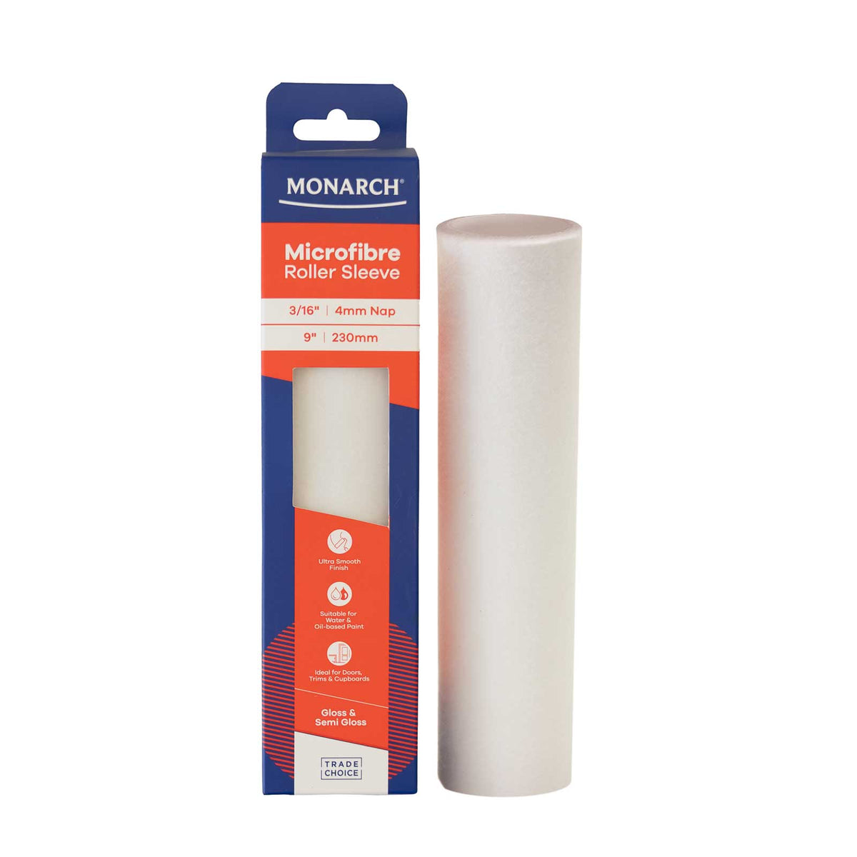 Monarch Microfibre Roller Sleeve 9" 4mm Nap