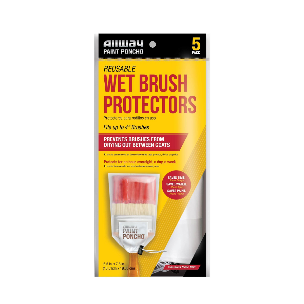 Allway Reusable Wet Brush Protectors - Pack Of 5