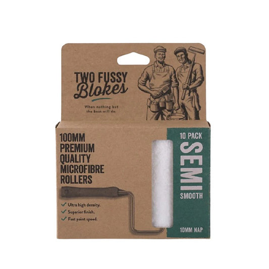 4" Two Fussy Blokes Microfibre Smooth (10mm) Mini Rollers Pack Of 10
