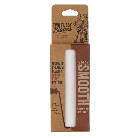 Two Fussy Blokes Microfibre Smooth (5mm) 6" Mini Rollers Pack Of 3