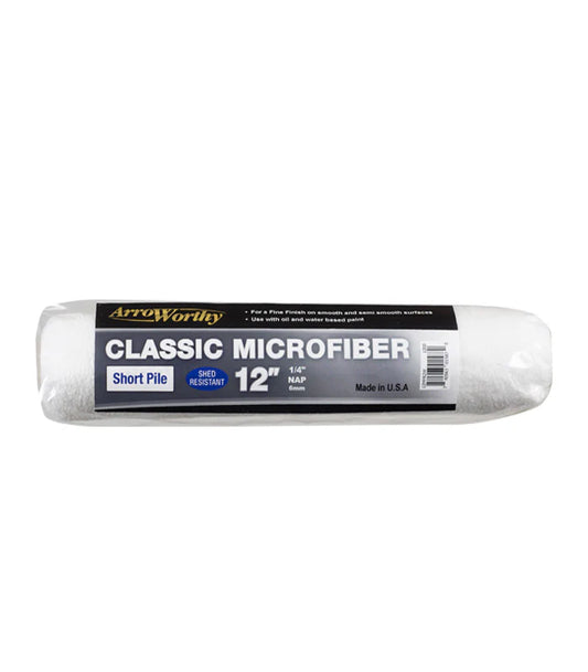 12" Arroworthy Classic Microfiber Short Pile 1/4" Roller Sleeve
