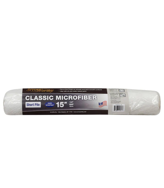 15" Arroworthy Classic Microfiber Short Pile 1/4" Roller Sleeve