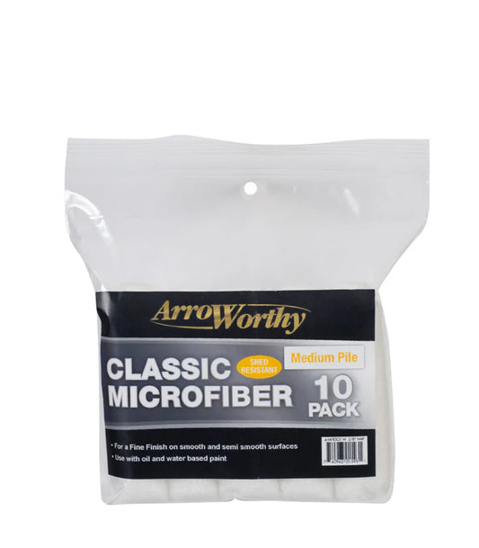 4" Arroworthy Classic Microfibre Medium Pile 3/8" Roller Sleeve Pack Of 10