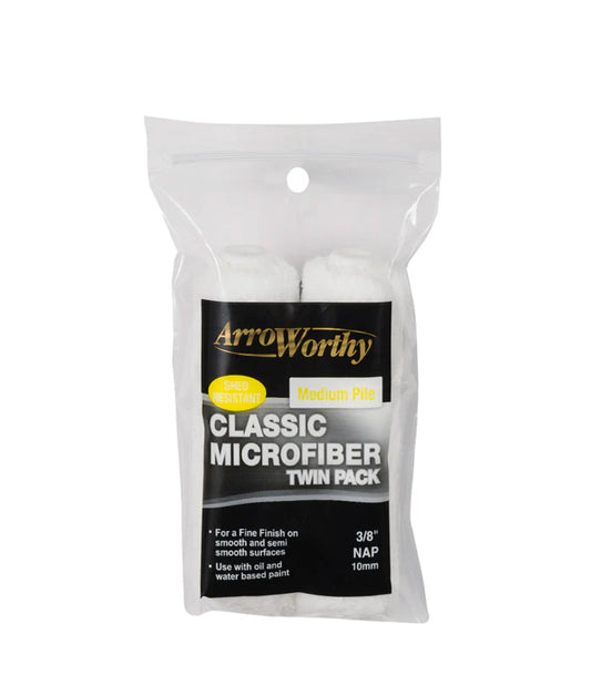 4" Arroworthy Classic Microfibre Medium Pile 3/8" Roller Sleeve Twin Pack