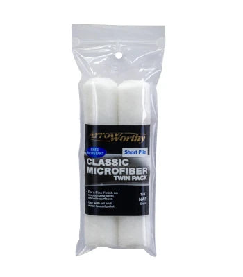 6.5" Arroworthy Classic Microfibre Short Pile 1/4" Roller Sleeve Twin Pack