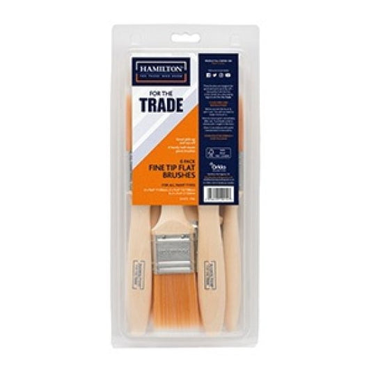 Hamilton For The Trade Fine Tip Flat Brush Set Pack Of 6